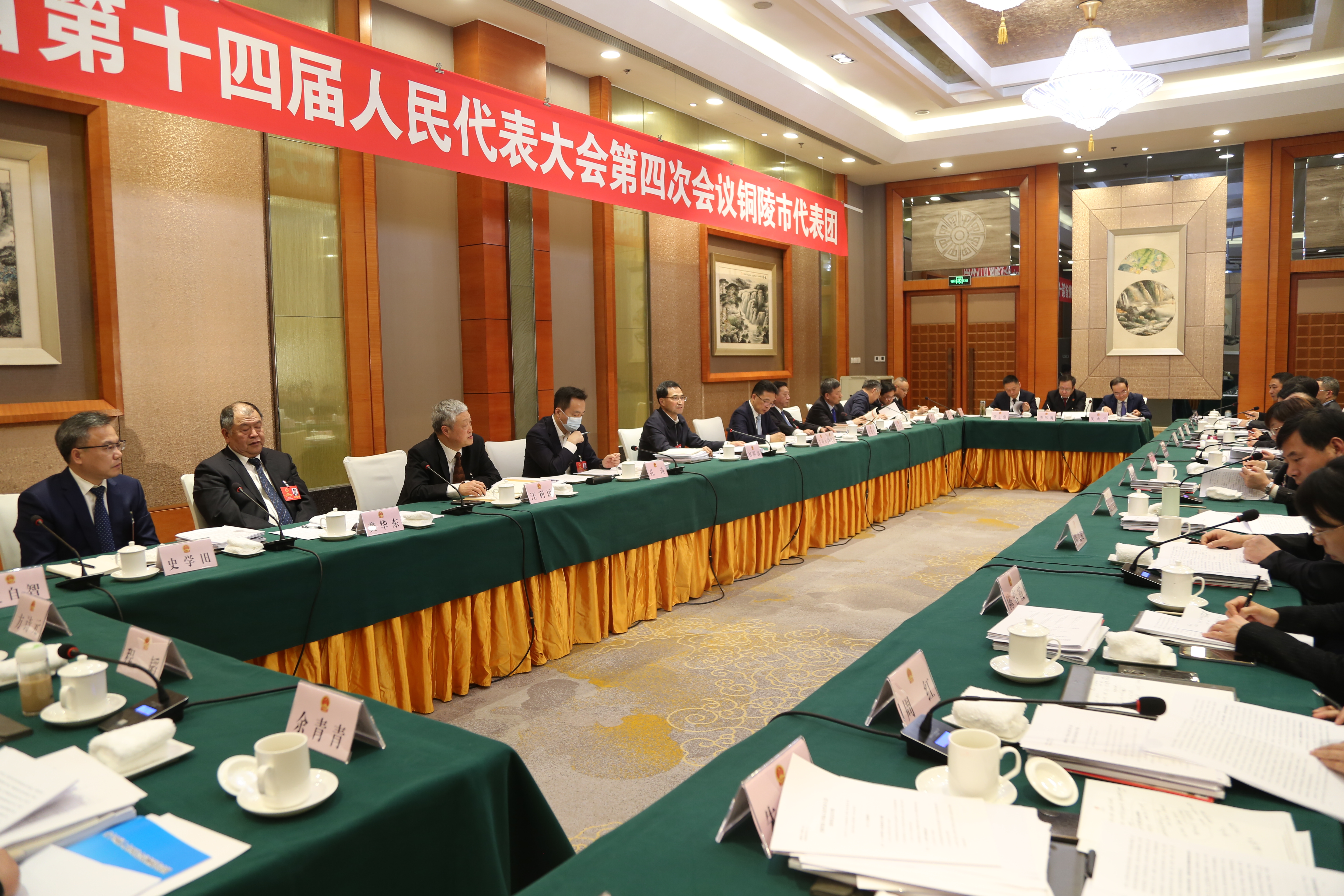 省十四届人大四次会议铜陵代表团审议省政府工作报告等  刘明波出席 杨宏星主持 孔涛张梦生等参加